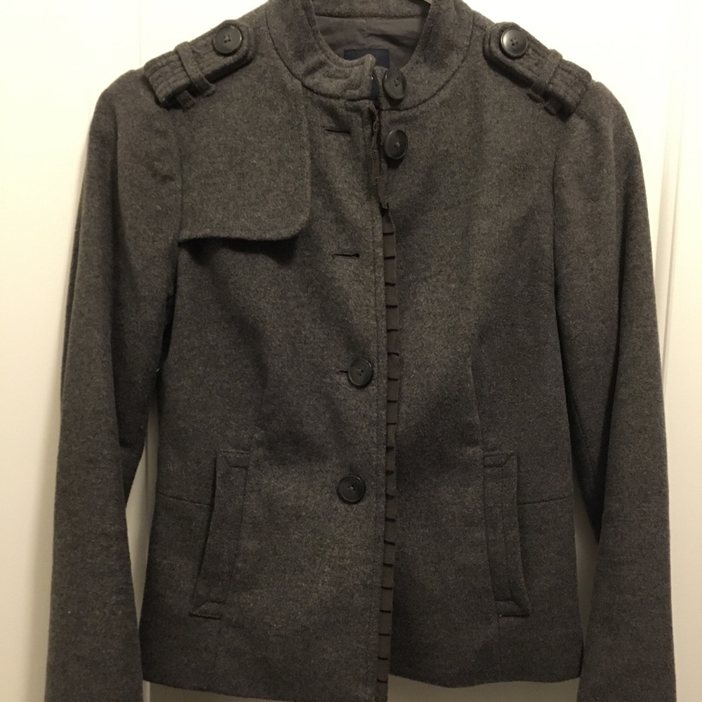Gap size 0 grey wool military style jacket